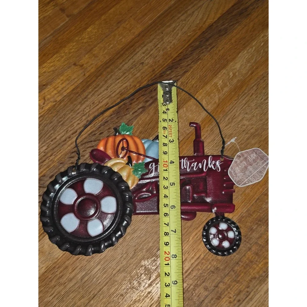 Country Side Products Give Thanks Metal Tractor Wall Decor Fall Harvest Pumpkin